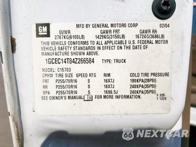 Zdjęcie 12 z 14 samochodu: 2004 CHEVROLET SILVERADO C1500 VIN:1GCEC14T84Z266584 - miniatura