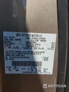 Zdjęcie 12 z 12 samochodu: 2004 FORD F150 VIN:1FTPX12534KD93981 - miniatura