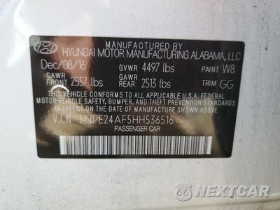Zdjęcie 12 z 13 samochodu: 2017 HYUNDAI SONATA SE VIN:5NPE24AF5HH536516 - miniatura