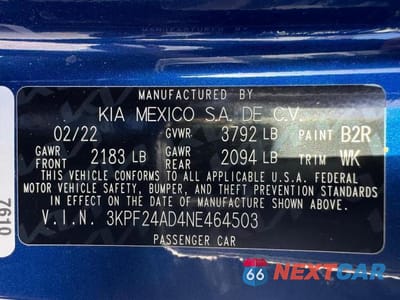 Zdjęcie 15 z 15 samochodu: 2022 KIA FORTE FE VIN:3KPF24AD4NE464503 - miniatura