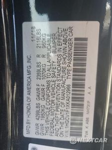 Zdjęcie 13 z 13 samochodu: 2019 HONDA ACCORD LX VIN:1HGCV1F1XKA012966 - miniatura