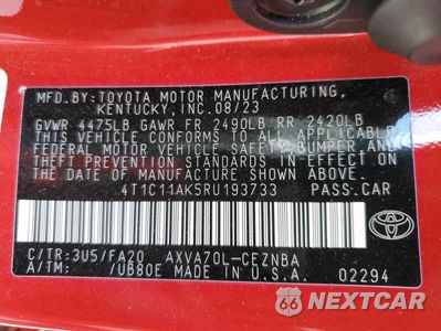 Zdjęcie 13 z 14 samochodu: 2024 TOYOTA CAMRY LE VIN:4T1C11AK5RU193733 - miniatura