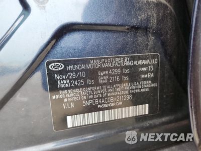 Zdjęcie 12 z 12 samochodu: 2011 HYUNDAI SONATA GLS VIN:5NPEB4AC0BH211298 - miniatura