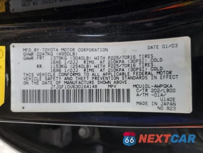 Zdjęcie 12 z 12 samochodu: 2003 LEXUS RX 300 VIN:JTJGF10U630164148 - miniatura