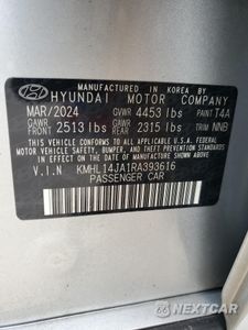 Zdjęcie 12 z 13 samochodu: 2024 HYUNDAI SONATA SEL VIN:KMHL14JA1RA393616 - miniatura