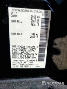 Zdjęcie 12 z 12 samochodu: 2019 NISSAN ALTIMA S VIN:1N4BL4BV4KC220068 - miniatura
