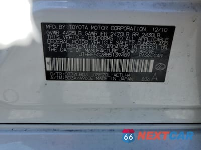 Zdjęcie 12 z 12 samochodu: 2011 LEXUS IS 250 VIN:JTHBF5C28B5139489 - miniatura