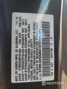 Zdjęcie 13 z 15 samochodu: 2016 HONDA ODYSSEY TOURING VIN:5FNRL5H93GB041670 - miniatura