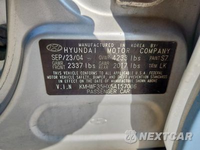 Zdjęcie 12 z 12 samochodu: 2005 HYUNDAI SONATA GLS VIN:KMHWF35HX5A157086 - miniatura