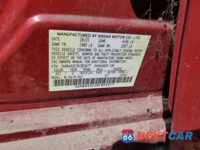 Zdjęcie 12 z 12 samochodu: 2006 NISSAN MAXIMA SE VIN:1N4BA41E26C801677 - miniatura