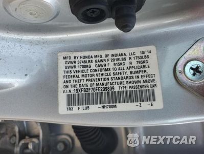 Zdjęcie 12 z 12 samochodu: 2015 HONDA CIVIC SE VIN:19XFB2F70FE209839 - miniatura