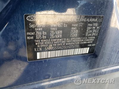 Zdjęcie 13 z 16 samochodu: 2020 HYUNDAI SANTA FE LIMITED VIN:5NMS53AD5LH275770 - miniatura