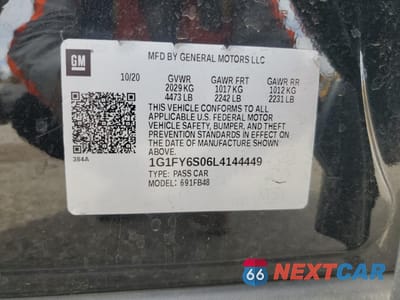 Zdjęcie 12 z 14 samochodu: 2020 CHEVROLET BOLT EV LT VIN:1G1FY6S06L4144449 - miniatura