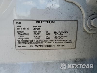 Zdjęcie 14 z 14 samochodu: 2022 TESLA MODEL Y VIN:7SAYGDEE1NF565671 - miniatura
