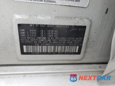 Zdjęcie 12 z 12 samochodu: 2012 SUBARU LEGACY 2.5I PREMIUM VIN:4S3BMBC67C3023268 - miniatura
