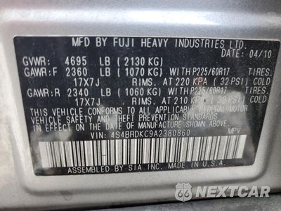 Zdjęcie 14 z 14 samochodu: 2010 SUBARU OUTBACK 3.6R LIMITED VIN:4S4BRDKC9A2380860 - miniatura