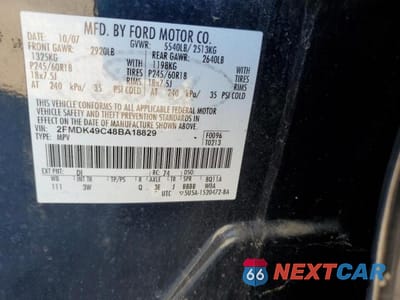 Zdjęcie 13 z 13 samochodu: 2008 FORD EDGE LIMITED VIN:2FMDK49C48BA18829 - miniatura