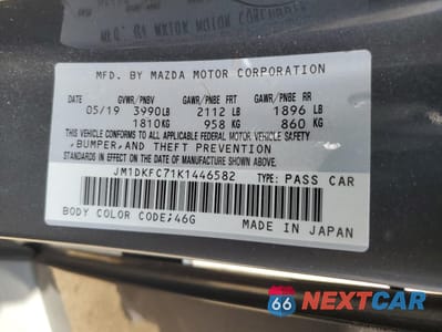 Zdjęcie 12 z 15 samochodu: 2019 MAZDA CX-3 TOURING VIN:JM1DKFC71K1446582 - miniatura