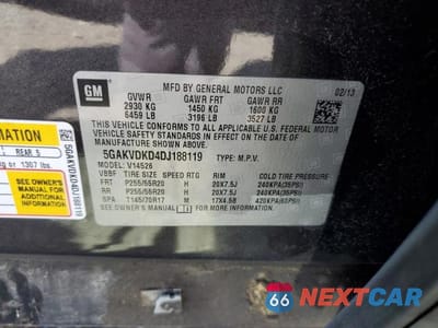Zdjęcie 13 z 13 samochodu: 2013 BUICK ENCLAVE VIN:5GAKVDKD4DJ188119 - miniatura