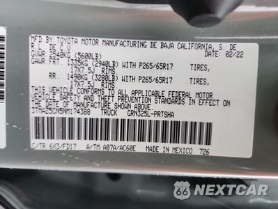 Zdjęcie 12 z 15 samochodu: 2022 TOYOTA TACOMA DOUBLE CAB VIN:3TMAZ5CN5NM174388 - miniatura