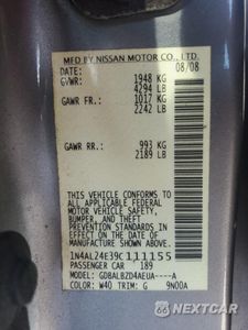 Zdjęcie 12 z 14 samochodu: 2009 NISSAN ALTIMA 2.5S VIN:1N4AL24E39C111155 - miniatura