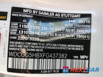 Zdjęcie 13 z 13 samochodu: 2015 MERCEDES-BENZ GLK 350 VIN:WDCGG5HBXFG437382 - miniatura