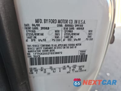 Zdjęcie 12 z 12 samochodu: 2000 FORD F250 SUPER DUTY VIN:1FTNX20S2YEE38872 - miniatura