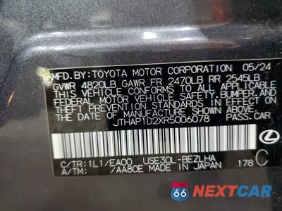 Zdjęcie 13 z 16 samochodu: 2024 LEXUS IS 500 F SPORT VIN:JTHAP1D2XR5006078 - miniatura