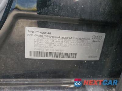 Zdjęcie 12 z 14 samochodu: 2008 AUDI S4 QUATTRO VIN:WAUGL78E18A166884 - miniatura