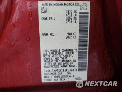 Zdjęcie 13 z 15 samochodu: 2013 NISSAN ALTIMA 2.5 VIN:1N4AL3AP5DC195449 - miniatura