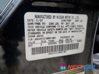 Zdjęcie 12 z 12 samochodu: 2008 INFINITI M35 BASE VIN:JNKAY01E18M601881 - miniatura