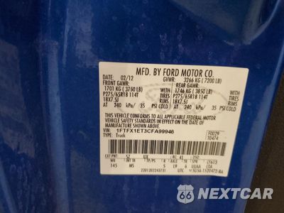 Zdjęcie 12 z 12 samochodu: 2012 FORD F150 SUPER CAB VIN:1FTFX1ET3CFA99946 - miniatura