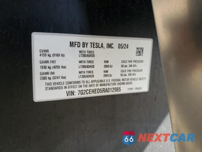 Zdjęcie 14 z 15 samochodu: 2024 TESLA CYBERTRUCK VIN:7G2CEHED5RA012985 - miniatura