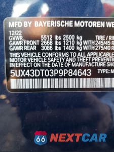 Zdjęcie 13 z 14 samochodu: 2023 BMW X4 M40I VIN:5UX43DT03P9P84643 - miniatura