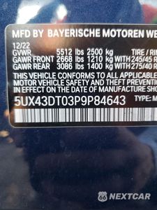 Zdjęcie 13 z 14 samochodu: 2023 BMW X4 M40I VIN:5UX43DT03P9P84643 - miniatura