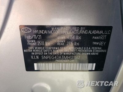 Zdjęcie 12 z 13 samochodu: 2021 HYUNDAI SONATA SE VIN:5NPEG4JA3MH121162 - miniatura