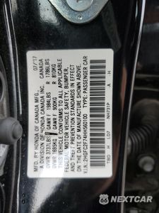 Zdjęcie 13 z 16 samochodu: 2017 HONDA CIVIC EX VIN:2HGFC2F74HH560100 - miniatura