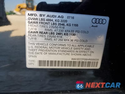 Zdjęcie 13 z 14 samochodu: 2017 AUDI Q3 PREMIUM VIN:WA1ECCFS5HR005039 - miniatura
