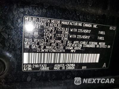 Zdjęcie 13 z 14 samochodu: 2022 TOYOTA RAV4 XLE VIN:2T3W1RFV2NW203814 - miniatura