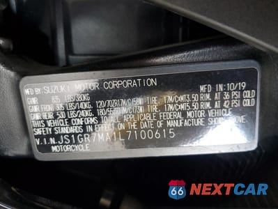 Zdjęcie 9 z 11 samochodu: 2020 SUZUKI GSX-R750 VIN:JS1GR7MA1L7100615 - miniatura