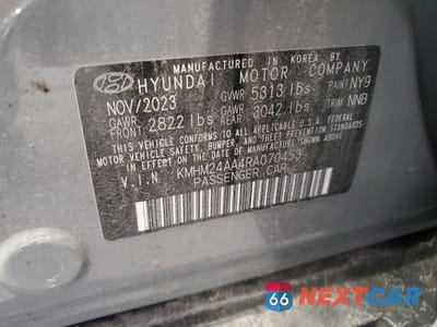 Zdjęcie 13 z 13 samochodu: 2024 HYUNDAI IONIQ 6 SE VIN:KMHM24AA4RA070453 - miniatura
