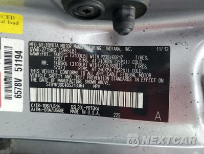 Zdjęcie 25 z 26 samochodu: 2013 TOYOTA SIENNA XLE VIN:5TDYK3DC4DS313364 - miniatura