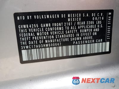 Zdjęcie 12 z 13 samochodu: 2017 VOLKSWAGEN GOLF SPORTWAGEN S VIN:3VWC17AU3HM500647 - miniatura