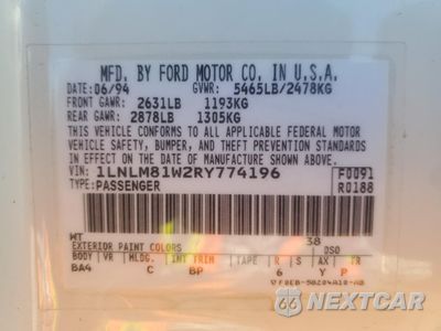 Zdjęcie 12 z 12 samochodu: 1994 LINCOLN TOWN CAR EXECUTIVE VIN:1LNLM81W2RY774196 - miniatura