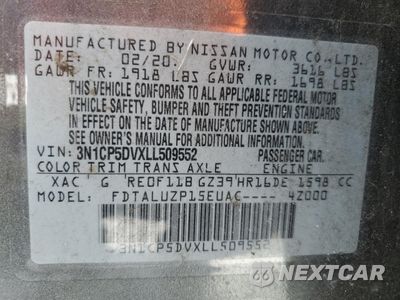 Zdjęcie 14 z 14 samochodu: 2020 NISSAN KICKS SR VIN:3N1CP5DVXLL509552 - miniatura