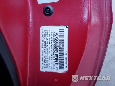 Zdjęcie 12 z 12 samochodu: 1992 HONDA PRELUDE BASE VIN:JHMBA8140NC005404 - miniatura