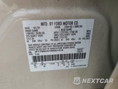Zdjęcie 12 z 15 samochodu: 2024 FORD MAVERICK XLT VIN:3FTTW8H91RRB31514 - miniatura