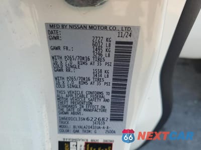 Zdjęcie 12 z 12 samochodu: 2025 NISSAN FRONTIER S VIN:1N6ED1CL3SN622682 - miniatura