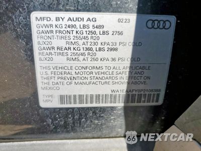 Zdjęcie 13 z 13 samochodu: 2023 AUDI Q5 PREMIUM PLUS 45 VIN:WA1EAAFY0P2108388 - miniatura