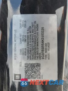 Zdjęcie 12 z 12 samochodu: 2019 CHEVROLET CAMARO LS VIN:1G1FB1RS4K0103335 - miniatura